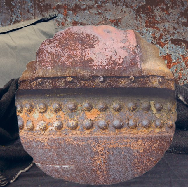 Rusty pink brown metal round cushion (Creator Uploaded)