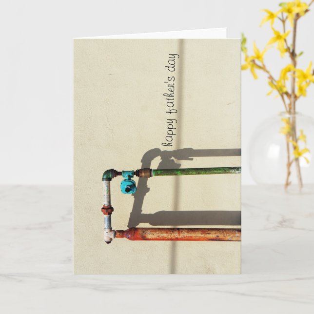 Rusty Pipes Card (Yellow Flower)