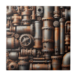 Rusty Pipes Ceramic Tile