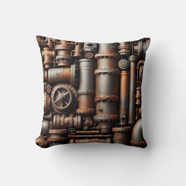 Rusty Pipes Throw Pillow (Front)
