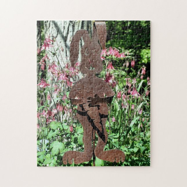Rusty Rabbit Columbine Flower Garden  Jigsaw Puzzle (Vertical)