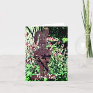 Rusty Rabbit Flower Garden Thank You Card