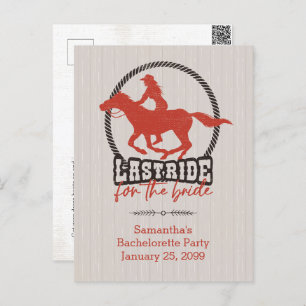 Rusty Red Last Ride For The Bride Postcard