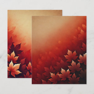 Rusty Red Maple Autumnal Ombre Scrapbook Paper