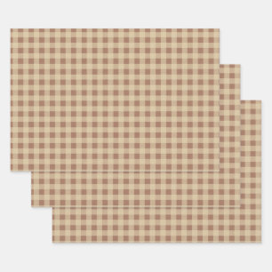 Rusty Rose Gingham Wrapping Paper Sheet