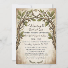 Rusty Ruby Script Simple 50th Wedding Anniversary