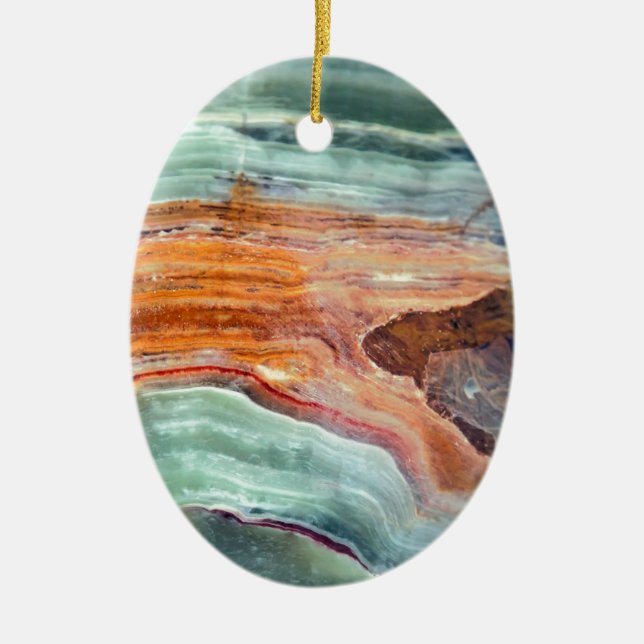 Rusty Sagey Minty Quartz Ceramic Tree Decoration (Front)