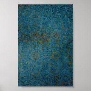 Rusty Spots Blue Pattern Background Poster