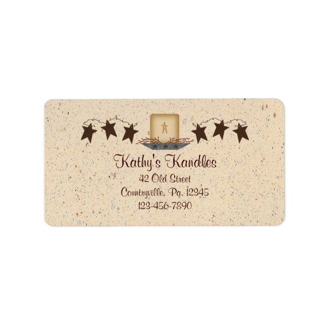Rusty Stars and Candle Product Label (Front)
