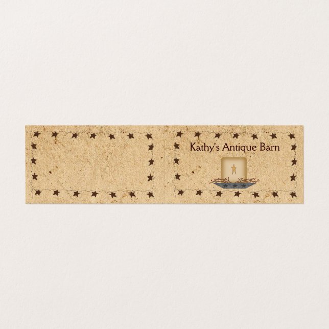 Rusty Stars & Candle Folded Business Card (Outside Unfolded)