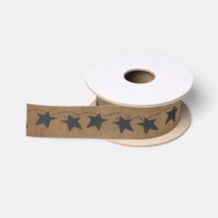Rusty Stars Ribbon Satin Ribbon