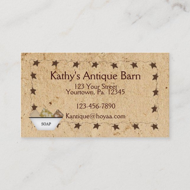 Rusty Stars & Soap Business Card (Front)