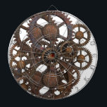 Rusty Steampunk Metal Gears Dartboard<br><div class="desc">A unique and quirky steampunk style design of rusty bronze cogs. This image can be found at: https://pixabay.com/en/gear-gear-wheels-steampunk-rusty-1127518/.</div>