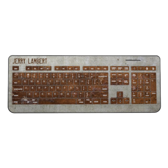 Rusty Steampunk Wireless Keyboard (Front)