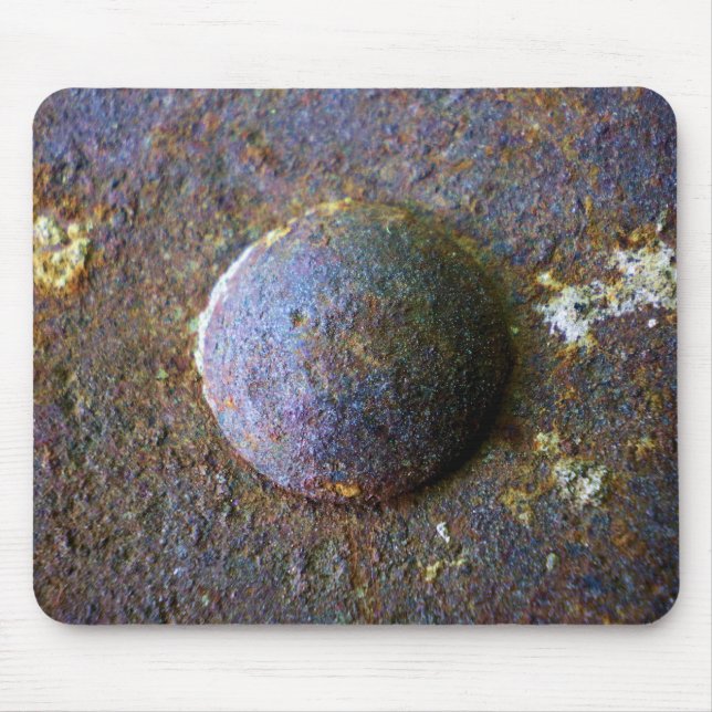 Rusty Steel Industrial Rivet Mouse Mat (Front)