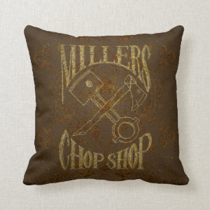 Rusty Steel Logo with Rivets Cushion