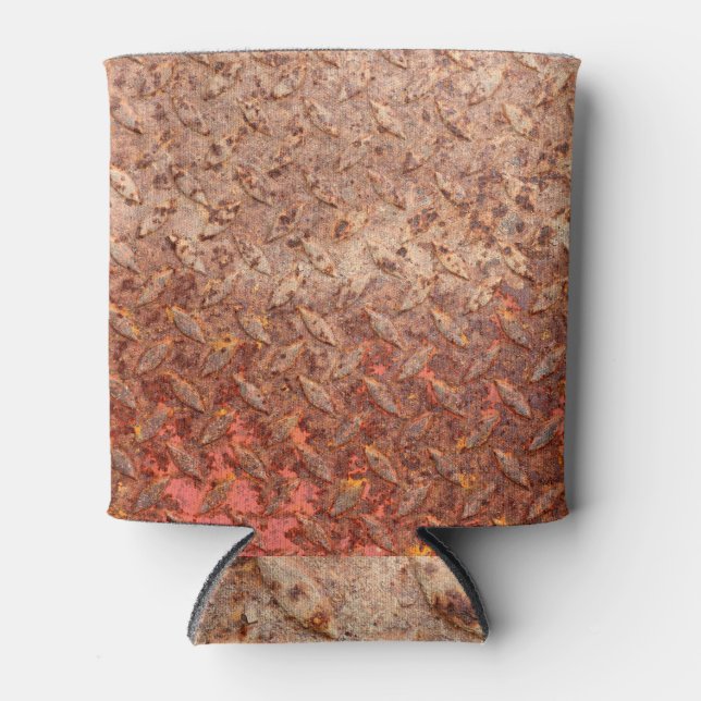 Rusty steel plate, grungy metal texture. can cooler (Front)