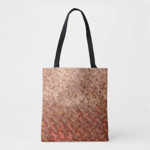 Rusty steel plate, grungy metal texture. tote bag