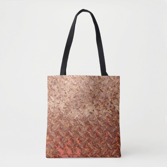 Rusty steel plate, grungy metal texture. tote bag (Front)