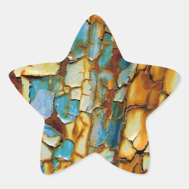 Rusty Teal Blue Wall Star Sticker (Front)
