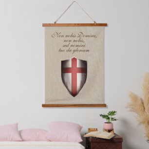 Rusty Templar Shield Hanging Tapestry