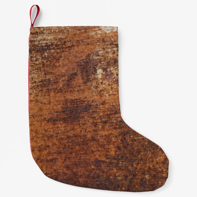 Rusty Textured Metal Surface Small Christmas Stocking (Front)
