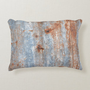 Rusty textures that tell stories of aged memories. decorative cushion