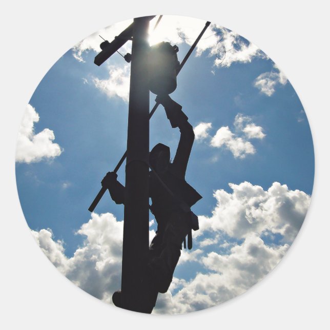 Rusty the Lineman Classic Round Sticker (Front)