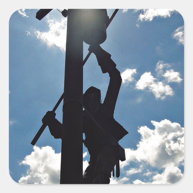 Rusty the Lineman Square Sticker (Front)