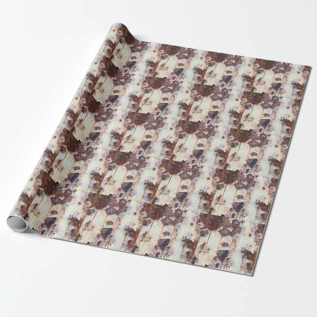 Rusty Train Wagon Peeling Paint Wrapping Paper (Unrolled)