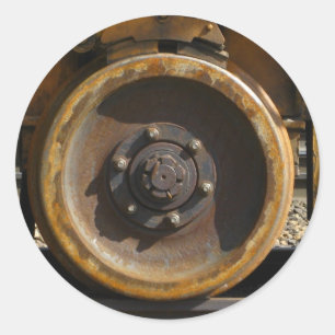 Rusty Train Wheel Classic Round Sticker