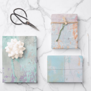 Rusty Turquoise Paint Watercolor Wrapping Paper Sheet