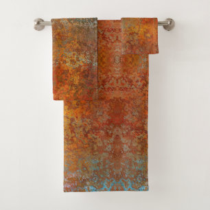 Rusty, Verdigris, Grunge Steampunk Bath Towel Set
