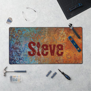 Rusty, Verdigris, Grunge Steampunk Personalised Desk Mat