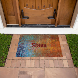 Rusty, Verdigris, Grunge Steampunk Personalised  Doormat