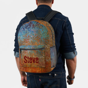 Rusty, Verdigris, Grunge Steampunk Personalised Printed Backpack