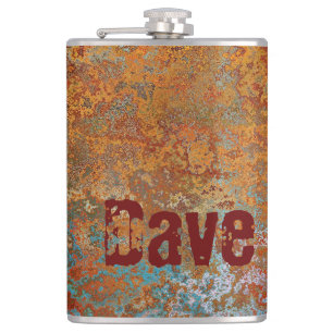 Rusty, Verdigris, Grunge Steampunk Personalized  Hip Flask