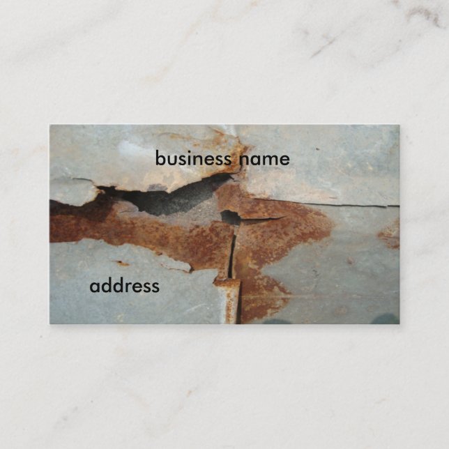 rusty wall business card (Front)