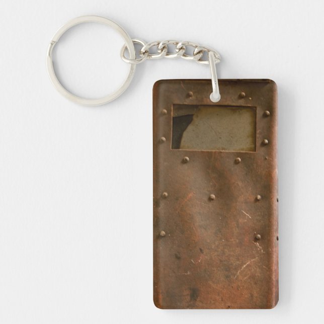 Rusty welding helmet key ring (Front)