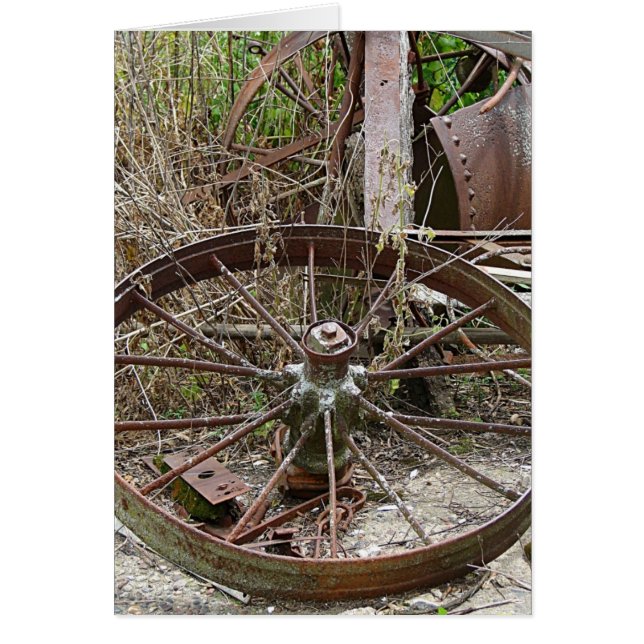 Rusty Wheels in a Junk Pile (Front)
