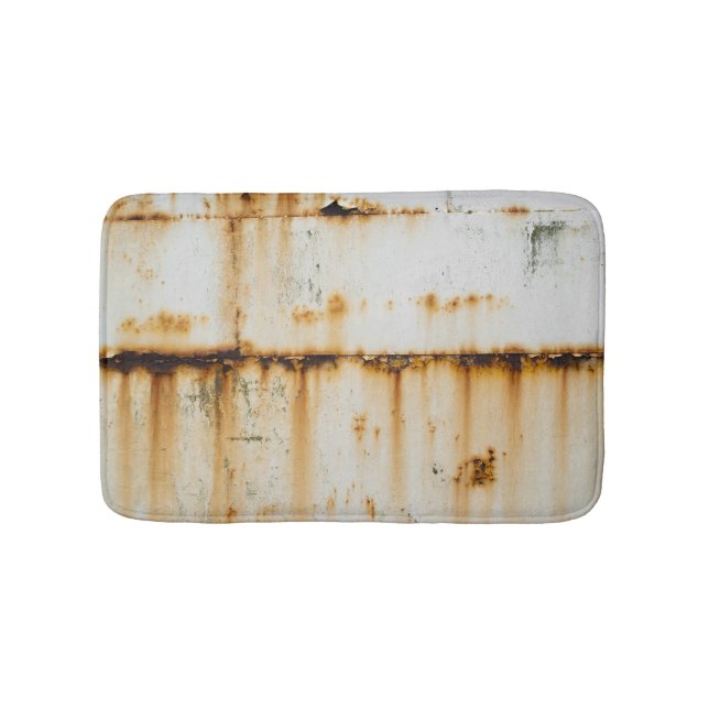 Rusty White Metal: Textured Surface Bath Mat (Front)