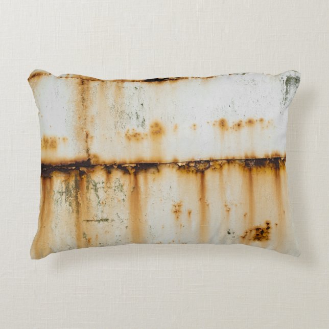 Rusty White Metal: Textured Surface Decorative Cushion (Front)