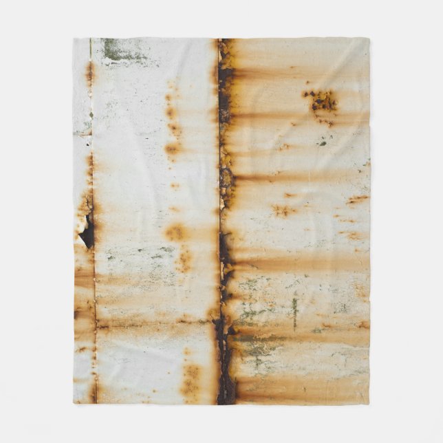 Rusty White Metal: Textured Surface Fleece Blanket (Front)
