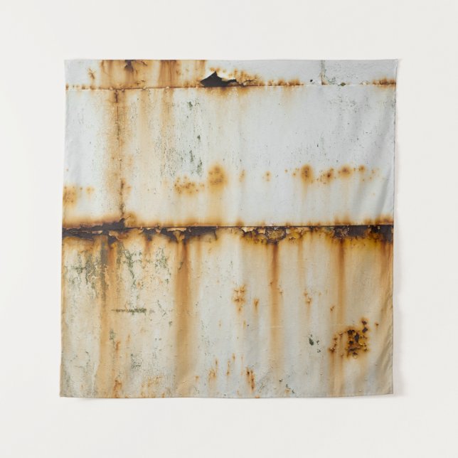 Rusty White Metal: Textured Surface Tapestry (Front)