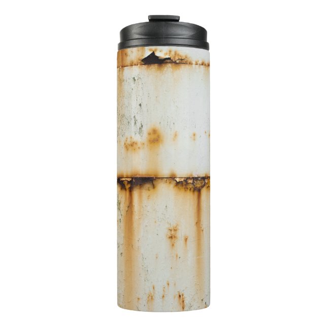 Rusty White Metal: Textured Surface Thermal Tumbler (Front)
