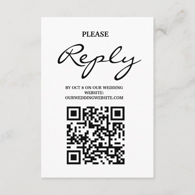 Rusty Wildflower & Mountain Online RSVP QR Code Enclosure Card (Front)