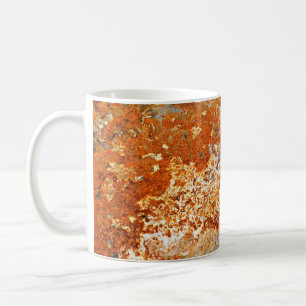 Rusty zinc: grunge texture background. coffee mug