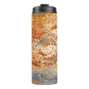 Rusty zinc: grunge texture background. thermal tumbler