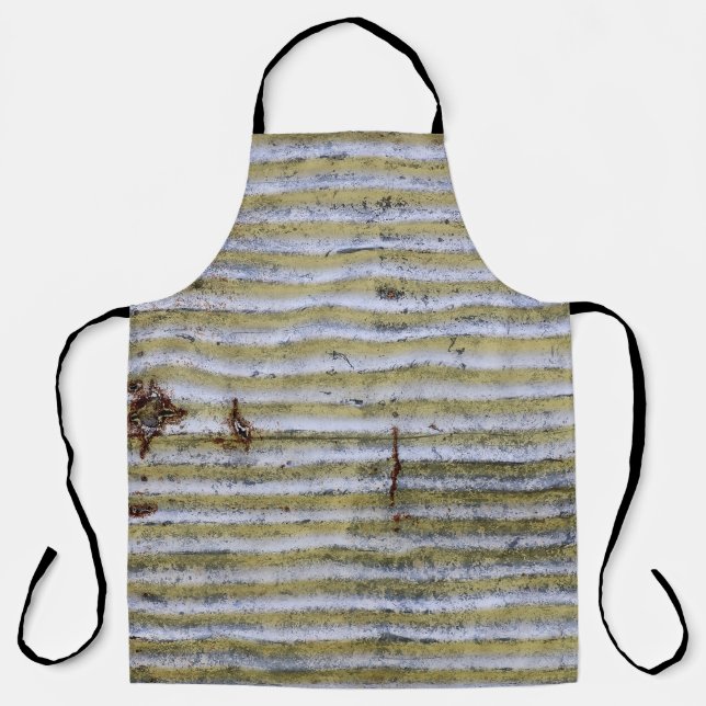 Rusty zinc texture, vintage grunge background. apron (Front)