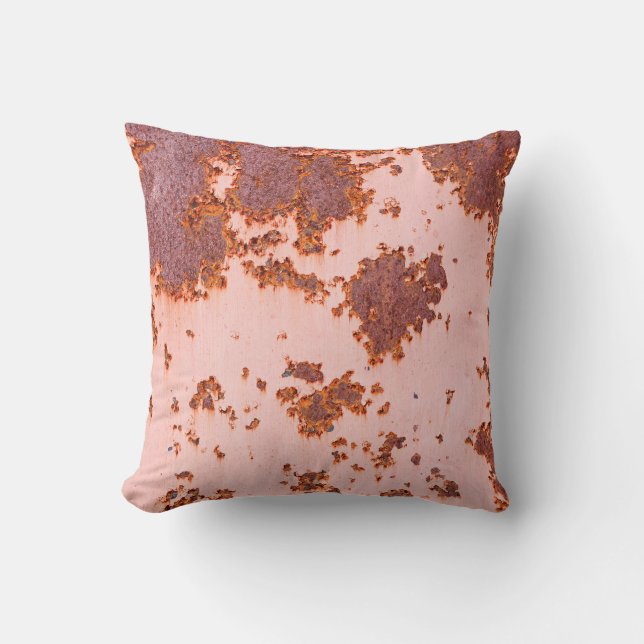 Rusty Zinc Whispers: Vintage Textures Cushion (Front)